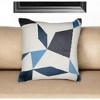 20" Taupe and Ivory Geometric Cotton Blend Throw Pillow With Embroidery - 2 of 4