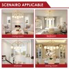 Rennnsan Fermon 30" W 6 -Light Milk Glass Dimmable Contemporary Sputnik Chandelier in Brass & Matte Black - 3 of 4