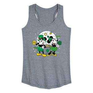 Women's - Disney - Mickey And Minnie Pot Of Gold Graphic Racerback Tank - 1 of 4