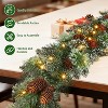 9ft Pre-Lit Christmas Wreath for Front Door, Extra Large Outdoor Artificial Wreath with Pine Cones for Indoor Porch & Party Decor - 2 of 4