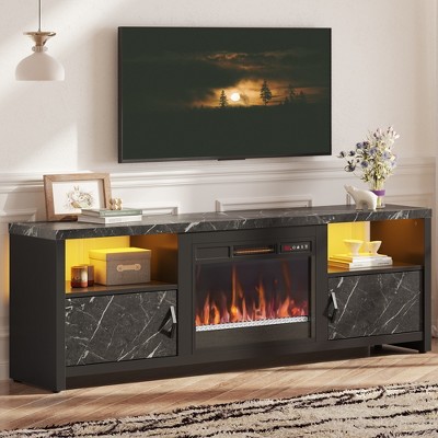 Bestier 71" Modern Fireplace TV Stand for TVs up to 75", LED Entertainment Center Gaming TV Console with 23" Remote Control Electric Fireplace