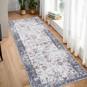 Area Rugs Printed Indoor Rugs,Oriental Distressed Floor Carpet, Non-Shedding Soft Low Pile Accent Rugs for Office, Bedroom - 1 of 4