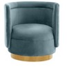 Remy Velvet Swivel Chair Black 27.1"W x 25.5"D x 28.3"H - 3 of 4