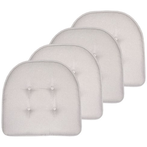 Sweet Home Collection Solid Color U Shaped Memory Foam 17 X 16 Chair  Cushions, Light Gray, 4 Pack : Target