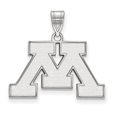 Black Bow Jewelry 14k White Gold Minnesota Golden Gophers NCAA Medium Pendant