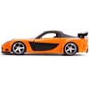 Han's Mazda RX-7 Orange Met. & Matt Black & Toyota GR Supra Orange Met. w/Black Hood Set of 2 pcs 1/32 Diecast Model Cars Jada - 4 of 4