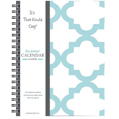 Kahootie Co. Kahootie Co Undated Monthly Calendar 9" x 11.5" Teal and White (ITKCTW) ITKCLTW