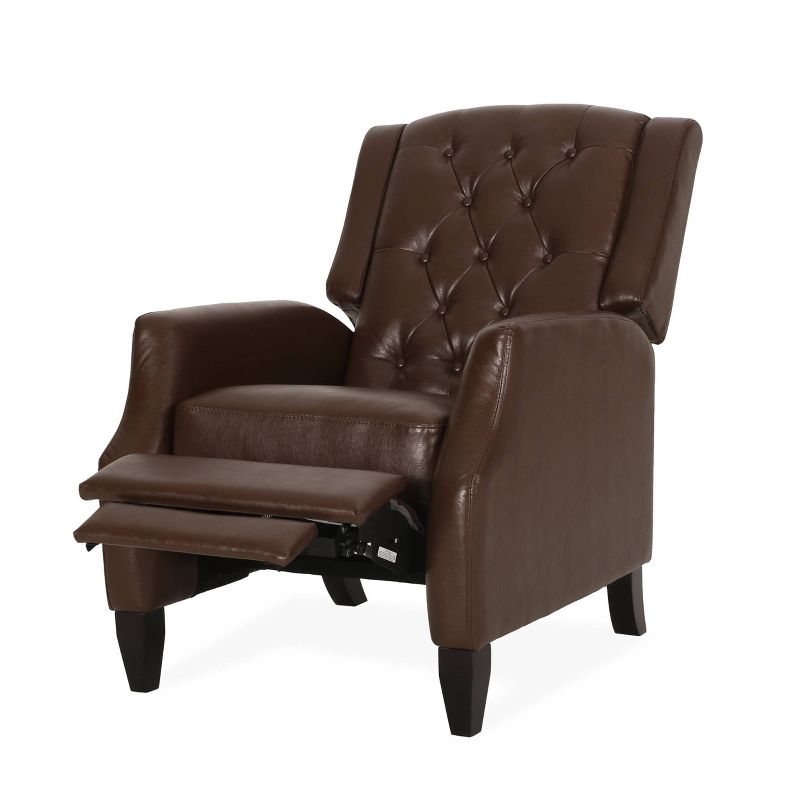 Sadlier Contemporary Faux Leather Tufted Pushback Recliner - Christopher Knight Home, 4 of 13
