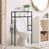 2 - Tier Over Toilet Storage Space Saver Metal Bathroom Shelves Freestanding Above Over Toilet Storage Shelf with 1 Magazine - 4 of 4