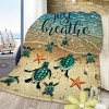 Tropical Baby Sea Turtle Flannel Fleece Blanket 3D Ocean Waves Flannel Soft Plush Throw Blanket Cozy Blankets for Bed Chair Car Sofa Couch Bedroom - 3 of 4