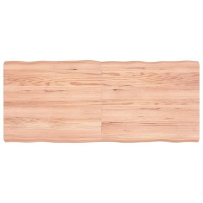 vidaXL Rectangular Table Top, Light Brown Oak Wood with Live Edge, Treated Surface