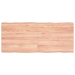 vidaXL Rectangular Table Top, Light Brown Oak Wood with Live Edge, Treated Surface - 1 of 4