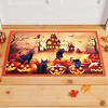 Collections Etc Frightful Night Black Cats and Jack-O'-Lanterns Halloween Door Mat Orange - 2 of 2