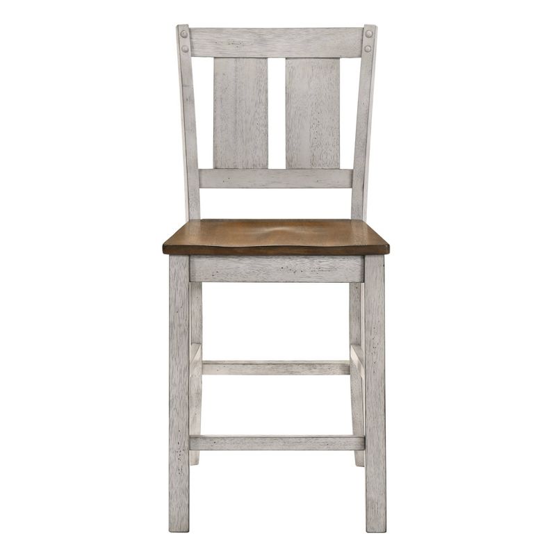 Set of 2 Naxti Rustic Counter Height Chairs Light Oak/Antique White - HOMES: Inside + Out, 6 of 9