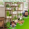 NewHome"Multi-Tier Wooden Plant Stand 11-Pot Flower Display Rack for Patio, Balcony, Garden & Home Decor"Brown - 3 of 4