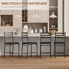 Bar Stools Set of 2-4, Modern Velvet Bar Chair with Back & Thick Cushion, Upholstered Counter Height Bar Stools with Footrest - 3 of 4