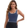INSPIRE CHIC Women's Wide Straps U-Neck with Padded Push Up Elastic Tight Colorblock Workout Tank - 4 of 4