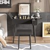 Gulches 27.9'' Black Multifunctional Vanity Tables Desk with Mirror and Charging Station - 2 of 4