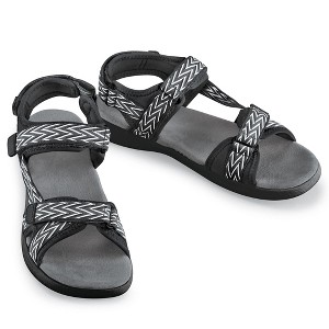 Collections Etc Multi-Adjustable Stylish Zigzag Print Sporty Sandals - 1 of 4