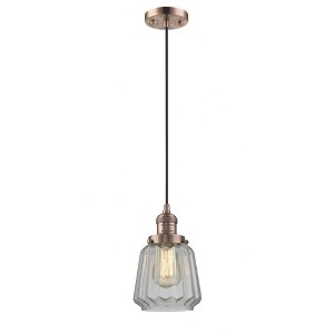 Chatham - 1 Light Cord Hung Mini Pendant In Art Deco Style-11 Inches Tall and 7 Inches Wide - 1 of 1