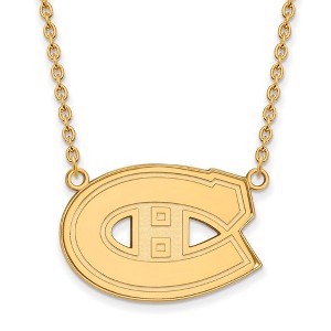 Black Bow Jewelry 14k Yellow Gold Plated Sterling Silver Montreal Canadiens NHL Necklace 18 Inch - 1 of 4