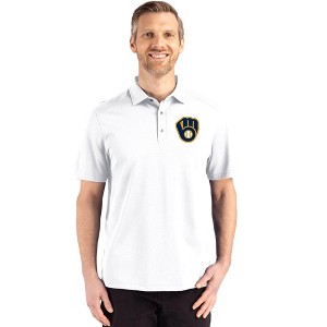 Milwaukee Brewers Cutter & Buck Advantage Refresh Epic Confidence Recycled Mens Tri-Blend Pique Polo - White - 2X Large - 1 of 1
