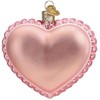 Old World Christmas Blown Glass Ornament for Christmas Tree, Baby Girl Footprint Heart - 2 of 4