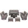 Belord All Weather Wicker Patio Furniture Set with Firepit Table, 9 Pieces 6-INCH Extra Thick Cushion Patio Furniture Set with 4 Swivel Patio Chairs - 3 of 4