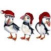 Junior's Design By Humans Christmas Puffins By msmart T-Shirt - 2 of 3
