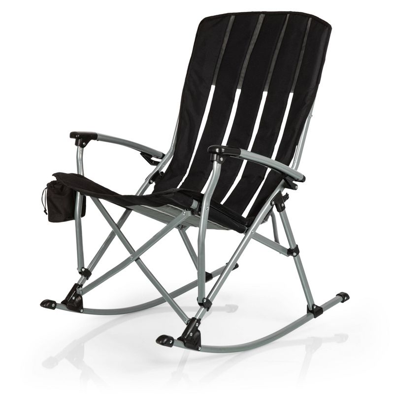 Picnic Time Outdoor Rocking Camp Chair - Black, 1 of 7