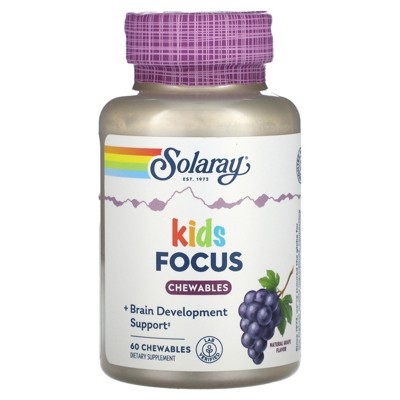 Solaray Kids, Focus Chewables, Natural Grape, 60 Chewables