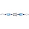 EVERLY JEWELRY | Sterling Silver 10 1/5 CT TGW Sky Blue Topaz Sapphire White Topaz Bracelet, 7.25 inch - 4 of 4