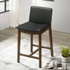 Vynxaria Black Dining Chairs - Mid-Century Vegan Leather Counter Seating - 2 of 4