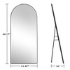 Beautyolove 21 in. W x 64 in. H Classic Arched Black Aluminum Alloy Framed Full Length Mirror Wall Mounted or Standing Floor Mirror - 3 of 4