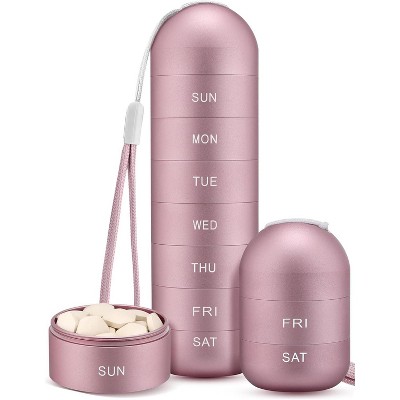 Maison Products Waterproof Metal Pill Organizer – 7-Day Portable Travel Case with Secure Compartments for Vitamins & Medications