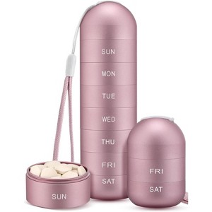 Maison Products Waterproof Metal Pill Organizer – 7-Day Portable Travel Case with Secure Compartments for Vitamins & Medications - 1 of 4