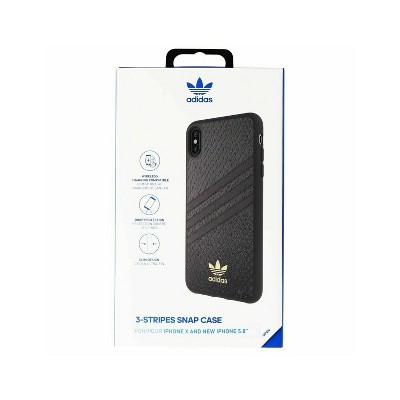 Adidas 3-Stripes Snap Case for Apple iPhone XS/X - Black Snake / Gold