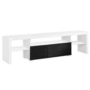 Buck 75" TV Entertainment Centers White and Black High Gloss - Acme Furniture - 1 of 4