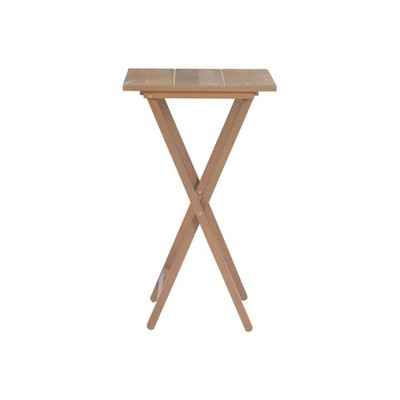 Elegant Gray Acacia 4-Piece Tray Table Set with Stand