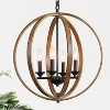 LNC Chet 4-Lights 20" Modern Farmhouse Medium Globe Chandelier, Antique Brown and Matte Black - 2 of 4