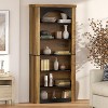 Tribesigns 70.9" Arched Bookcase, 6-Tier Mid Century Vintage Bookshelf, Standing Display Shelves for Living Room, Bedroom, Home Office, Brown & Black - 4 of 4