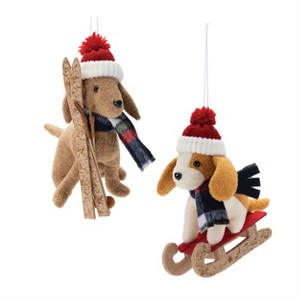 Plush Ski and Sled Dog Ornament (Set of 6) - 1 of 2