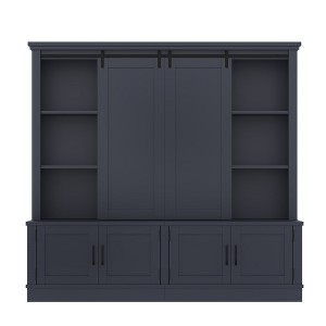 ACEPANO 70.8 in. W Multifunctional Decorative Storage Cabinet With Multi-Tier Open Shelving & Enclosed Cabinet Doors-Blue - 1 of 4