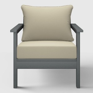 WestinTrends Avalon Gray Outdoor Modern HDPE Patio Club Chair with Deep Seat Cushions - 1 of 4