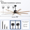 76 Inch Solid Wood Large Industrial Ceiling Fan with Light Indoor Outdoor Smart Fan with Remote & APP Alexa Control, 8 Blade Reversible DC Motor - 3 of 4