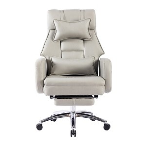 Ridstar Swivel Ergonomic Office Chair with Lumbar Support Headrest-Grey - 1 of 4