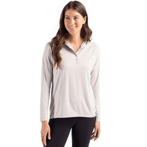 Cutter & Buck Coastline Epic Comfort Recycled Womens Hooded Shirt - 1 of 2
