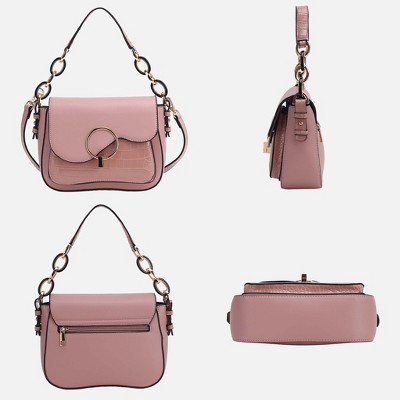 MKF Collection Shoulder Crossbody Bag Croc Turn Lock Closure, Fanta | MKF Collection by Mia K - Black — фото 5