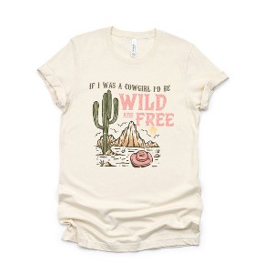 Simply Sage Market Women's Retro Wild and Free Cowgirl Short Sleeve Graphic Tee - 1 of 3