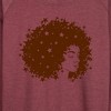 Women's - Instant Message - Starry Afro Woman Lightweight French Terry Wide Neck Long Sleeve Graphic Shirt - 2 of 4